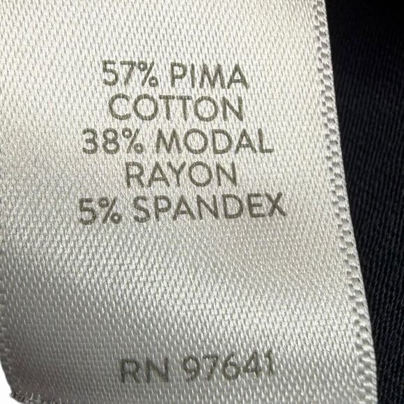 J Jill Shirt Dress Sz M Navy Blue Button Front A-Line Short Sleeve Pima Cotton - Picture 3 of 9